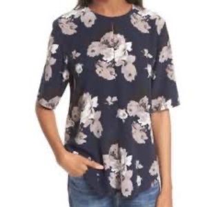 ‼️‼️‼️ Theory Antazie Floral Crepe De Chine Silk Top‼️‼️‼️ price drop
